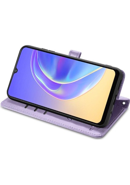 Vivo V21E 4g Karikatür Hayvanlar Için Kılıf Kapak Çevirin Kısa Kayış Deri Kılıf (Yurt Dışından) modelleri