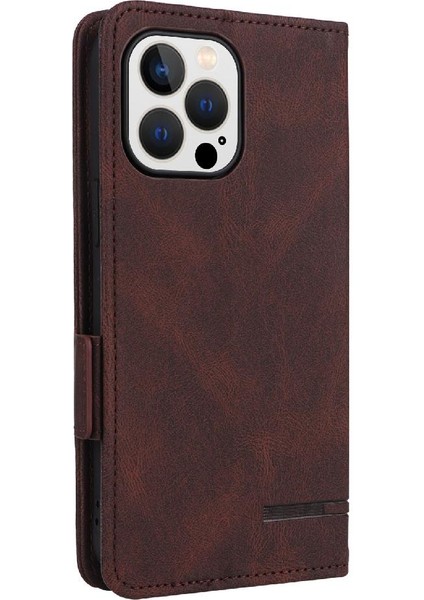 Kart Tutucu Kickstand Deri Folio Flip ile iphone 14 Pro Max Için Kılıf (Yurt Dışından)