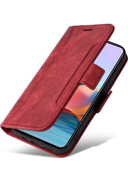Xiaomi Redmi Not 10 Pro Tpu Deri Manyetik Kart Yuvaları Cüzdan (Yurt Dışından)