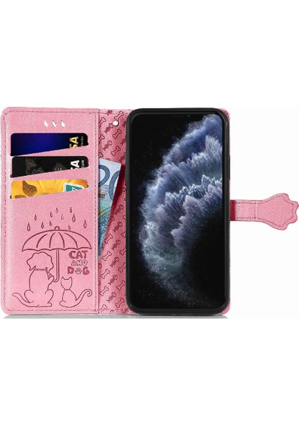 IPhone 11 Için Kılıf Pro Deri Kılıf Kısa Kayış Kapak Kapak Karikatür Hayvanlar (Yurt Dışından)