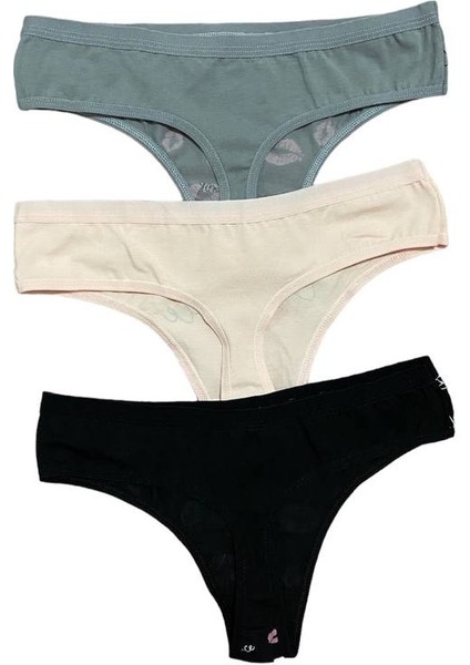 Pamuklu Elastan Kadın Külot Tanga 3'lü Paket fiyatları