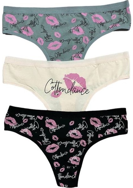 Pamuklu Elastan Kadın Külot Tanga 3'lü Paket modelleri