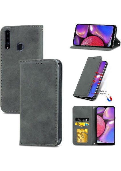 Samsung A20S Darbeye Kapak Kapak Kılıf Cüzdan Basit (Yurt Dışından)