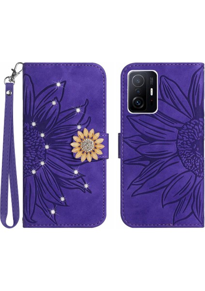 Xiaomi 11T/11T Pro Telefon Kılıfı Kart Tutucu Pu Deri Kapak Çevirin (Yurt Dışından)