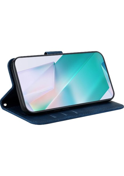 Iphone 15 Için Kılıf Pro Max Flip Folio Cüzdan Kılıf Kart Cep Kabartmalı (Yurt Dışından)