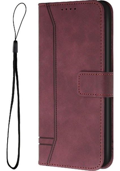 Iphone 13 Için Telefon Kılıfı Kart Yuvaları Kapak Flip Folio Cüzdan Pu Deri (Yurt Dışından)