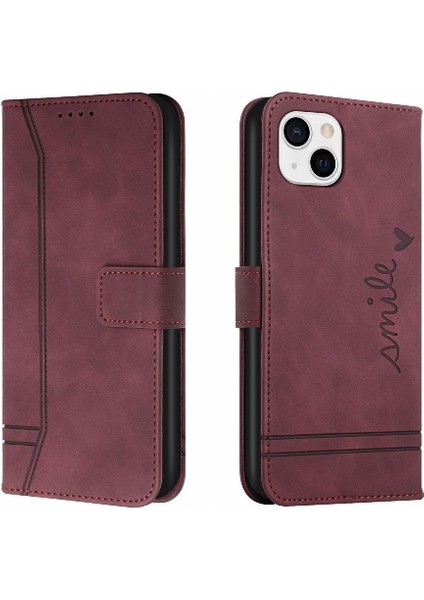 Iphone 13 Için Telefon Kılıfı Kart Yuvaları Kapak Flip Folio Cüzdan Pu Deri (Yurt Dışından)