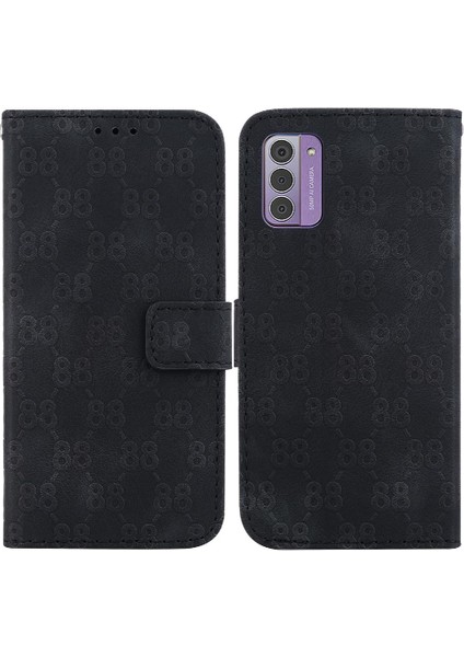 Nokia G42 Için Telefon Kılıfı Pu Deri Kickstand Çift 8 Kabartmalı Cüzdan (Yurt Dışından)