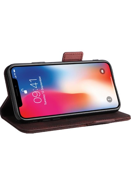 Kart Tutucu ile iphone X/xs Için Kılıf Kickstand Deri Folio Flip Case (Yurt Dışından)