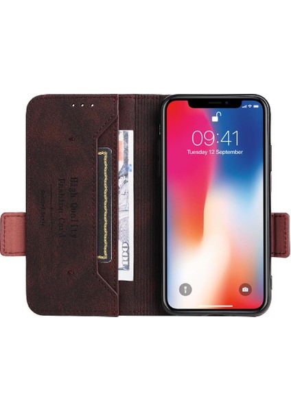 Kart Tutucu ile iphone X/xs Için Kılıf Kickstand Deri Folio Flip Case (Yurt Dışından)