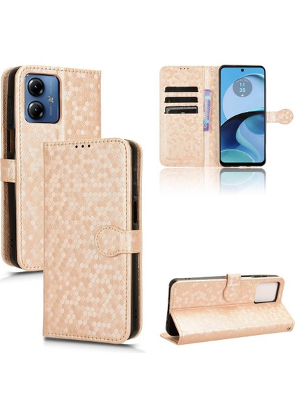 Motorola Moto G14 4g Geometrik Desen Manyetik Toka Deri Kılıf (Yurt Dışından)