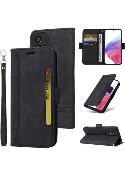 Samsung Galaxy A53 5g Tpu Deri Manyetik Kart Yuvaları Cüzdan Flip Case (Yurt Dışından)