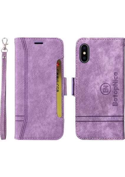 Iphone X/xs Cüzdan Kapak Çevirin Tpu Deri Manyetik Kart Yuvaları (Yurt Dışından)