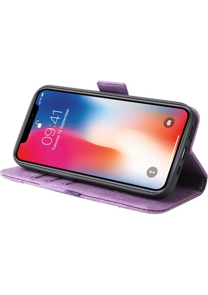 Iphone X/xs Cüzdan Kapak Çevirin Tpu Deri Manyetik Kart Yuvaları (Yurt Dışından)