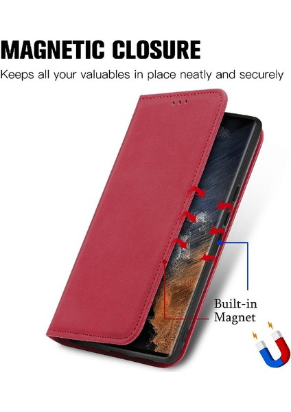 Samsung S23 Ultra Deri Kılıf Için Basit Iş Cüzdan Kapak Çevirin (Yurt Dışından) fiyatları