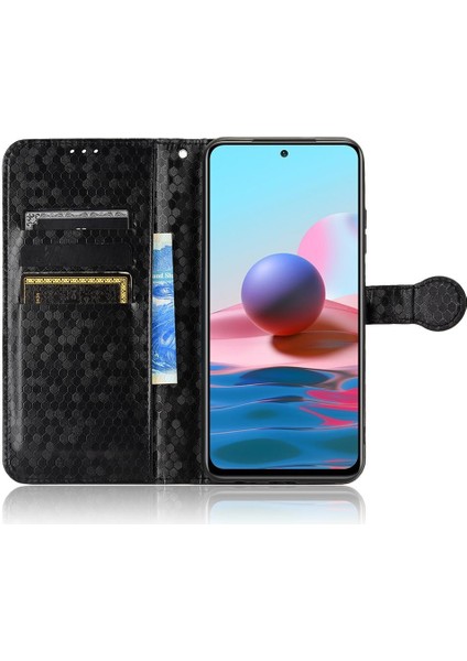 Xiaomi Redmi Için Not 10 4g Deri Cüzdan Kapak Geometrik Desen (Yurt Dışından)