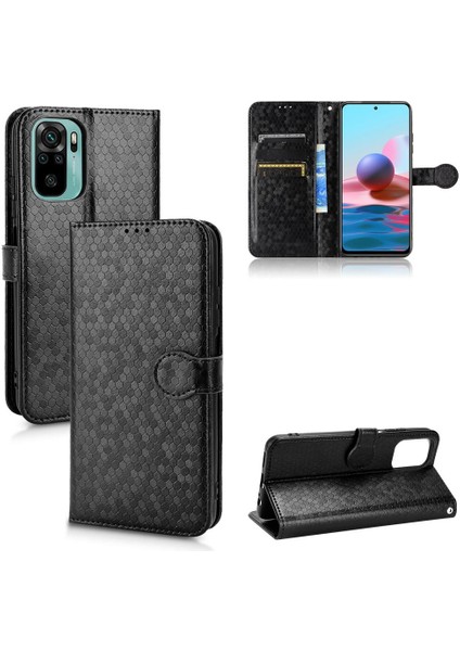 Xiaomi Redmi Için Not 10 4g Deri Cüzdan Kapak Geometrik Desen (Yurt Dışından)