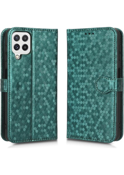 Samsung Galaxy A22 4g Için Kılıf Deri Cüzdan Kapak Geometrik Desen (Yurt Dışından)
