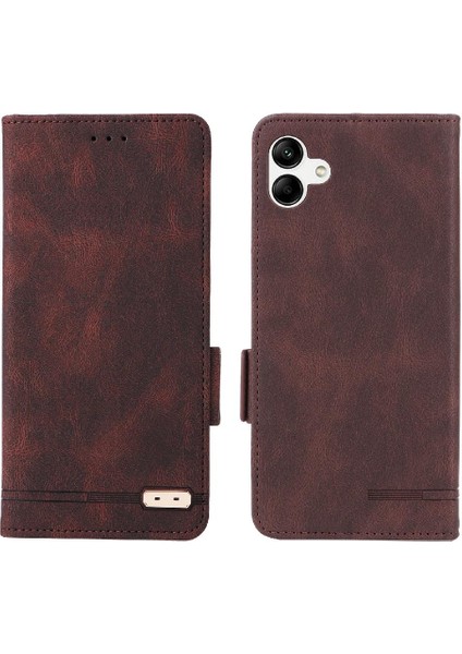 Kart Tutucu Kickstand Deri Folio ile Samsung Galaxy A04 4g Için Kılıf (Yurt Dışından)