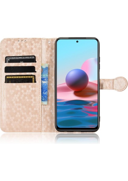 Xiaomi Redmi Için Not 10 4g Deri Cüzdan Kapak Geometrik Desen (Yurt Dışından)