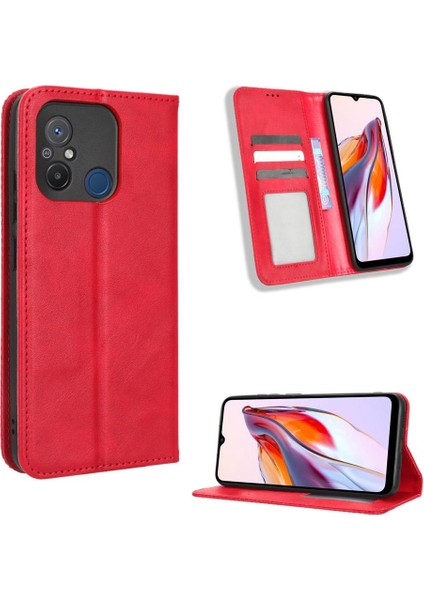 Xiaomi Redmi 12C Cüzdan Manyetik Kapatma Pu Deri Kılıf (Yurt Dışından)
