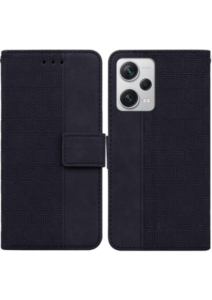 Xiaomi Redmi Not 12 Pro Artı Premium Pu Deri Geometrik Cüzdan (Yurt Dışından)