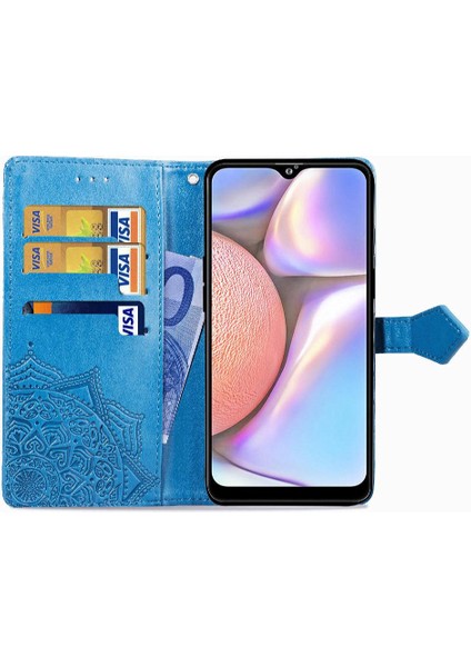 Samsung A10S Flip Kapak Zarif Desen Basit Iş Deri (Yurt Dışından)