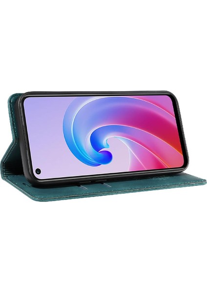 Oppo A96 5g Manyetik Folio Cüzdan Pu Deri Koruyucu Kılıf (Yurt Dışından)