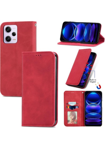 Redmi Not 12 Için Kılıf Pro Deri Kılıf Cüzdan Darbeye Basit Iş (Yurt Dışından)
