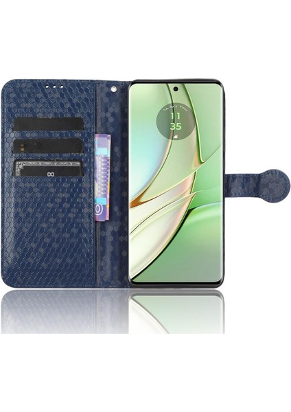 Motorola Kenar 40 Manyetik Toka Geometrik Desen Deri Cüzdan Için Kılıf (Yurt Dışından)