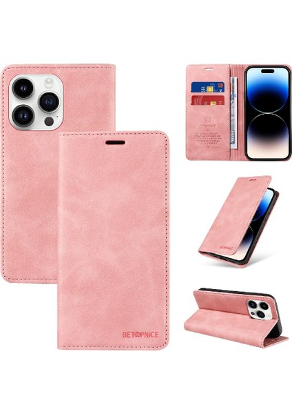 Iphone 15 Için Kılıf Pro Koruyucu Folyo Cüzdan Manyetik Pu Deri (Yurt Dışından)