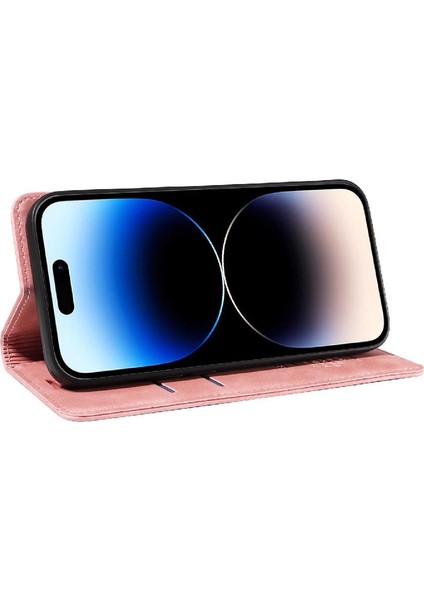 Iphone 15 Için Kılıf Pro Koruyucu Folyo Cüzdan Manyetik Pu Deri (Yurt Dışından)