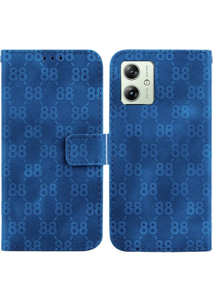 Motorola Moto G54 5g Için Telefon Kılıfı Pu Deri Kickstand Çift 8 Kabartmalı (Yurt Dışından)