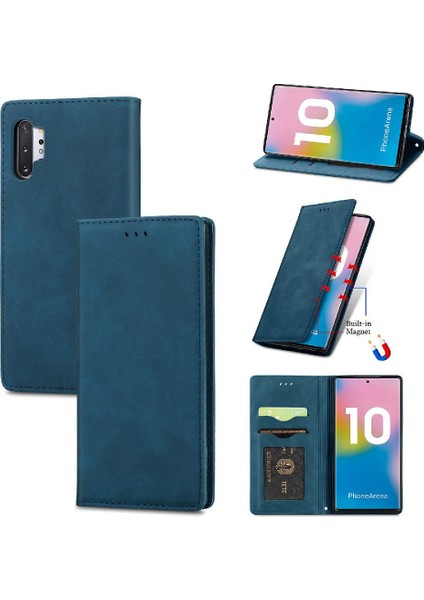 Samsung Not 10 Için Kılıf Artı Cüzdan Darbeye Deri Kılıf Basit Flip (Yurt Dışından)