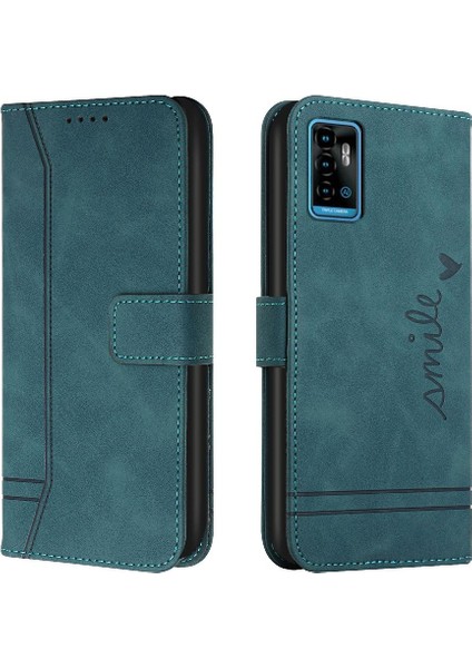 Zte Blade A71 Flip Folio Cüzdan Kart Yuvaları Için Telefon Kılıfı Kapak El Kayışı (Yurt Dışından)