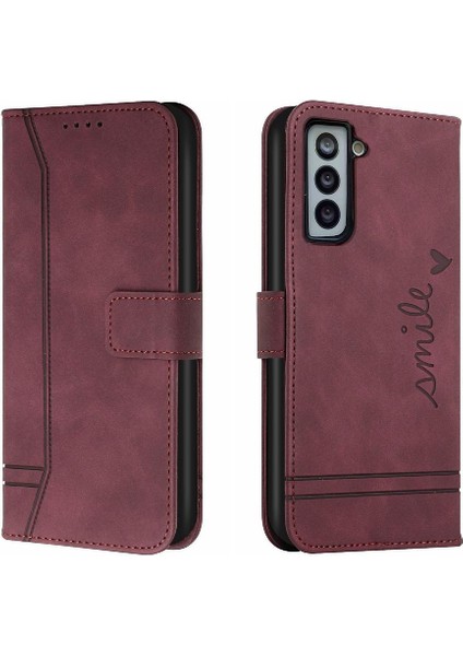 Telefon Kılıfı Için Samsung Galaxy S21 Fe El Kayışı Flip Folio Cüzdan Kart Pu (Yurt Dışından)