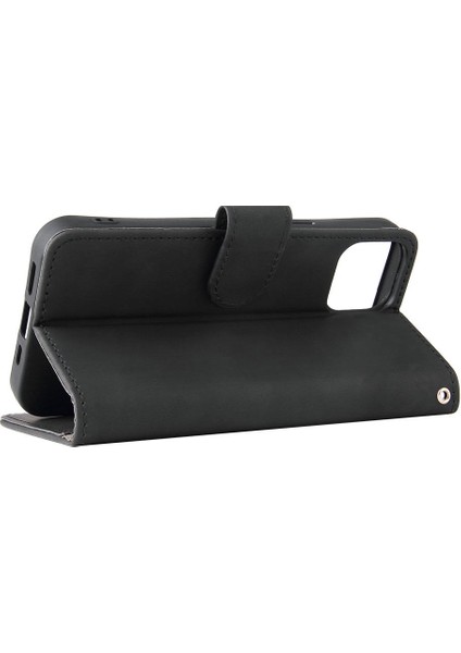 Kart ile iphone 13 Kart Ekleme Deri Folio Flip Case Için Kılıf (Yurt Dışından)
