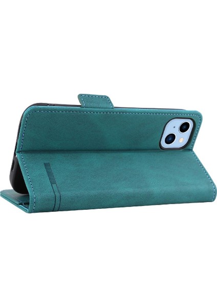 Kart Tutucu Kickstand Deri Folio Flip ile iphone 14 Plus Için Kılıf (Yurt Dışından)