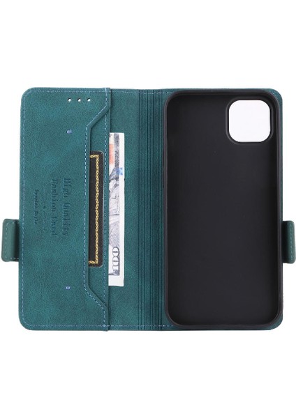 Kart Tutucu Kickstand Deri Folio Flip ile iphone 14 Plus Için Kılıf (Yurt Dışından)