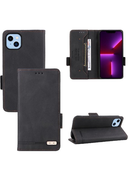 Kart Tutucu Kickstand Deri Folio Flip ile iphone 14 Plus Için Kılıf (Yurt Dışından)