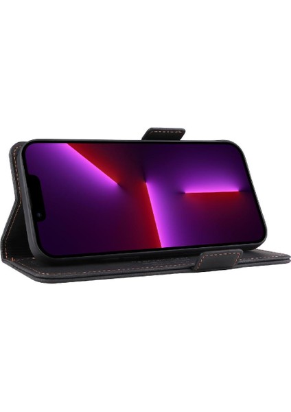 Kart Tutucu Kickstand Deri Folio Flip ile iphone 14 Plus Için Kılıf (Yurt Dışından)