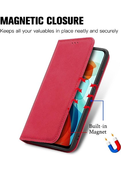 Redmi Not 10 Pro 5g Için Kılıf Kapak Çevirin Darbeye Cüzdan Basit Deri (Yurt Dışından)