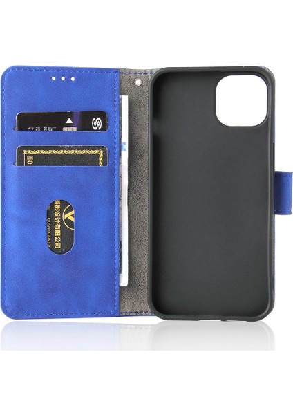 Kart ile iphone 13 Kart Ekleme Deri Folio Flip Case Için Kılıf (Yurt Dışından)