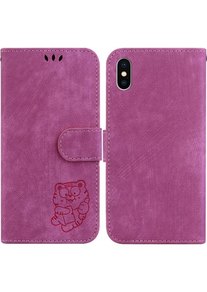 Iphone X/xs Kabartmalı Sevimli Kaplan Kartı Cep Tutucu Kapak Cüzdan (Yurt Dışından)