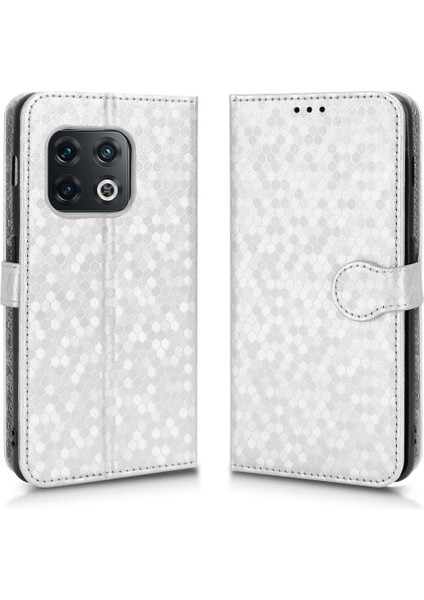 Oneplus 10 Için Kılıf Pro 5g Manyetik Toka Geometrik Desen Deri Cüzdan (Yurt Dışından)