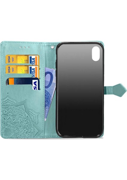 Iphone Xr Flip Kapak Zarif Desen Deri Kılıf Darbeye (Yurt Dışından)