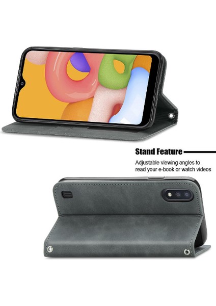 Samsung A01 Için Basit Iş Cüzdan Darbeye Deri Kılıf Flip (Yurt Dışından) indirimleri