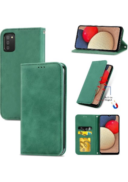 Samsung A02S Cüzdan Basit Iş Darbeye Deri Kılıf Flip (Yurt Dışından)