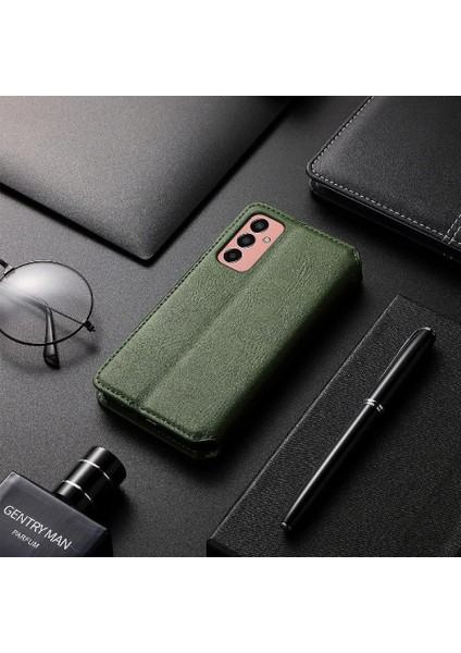 Samsung Galaxy M13 4g Zarif Iş Deri Kılıf Kapak Çevirin (Yurt Dışından)