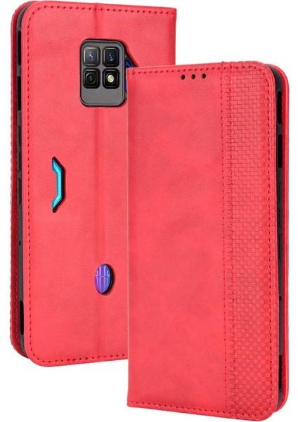 Zte Nubia Kırmızı Sihirli 7 Pro Pu Deri Cüzdan Manyetik Kapatma (Yurt Dışından)